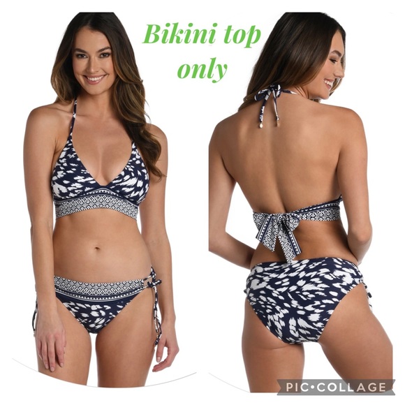 🎅🏻 3/$50 👯♀️Host Pick⚡️La Blanca Changing Tides Banded Halter Triangle Top - Picture 3 of 10